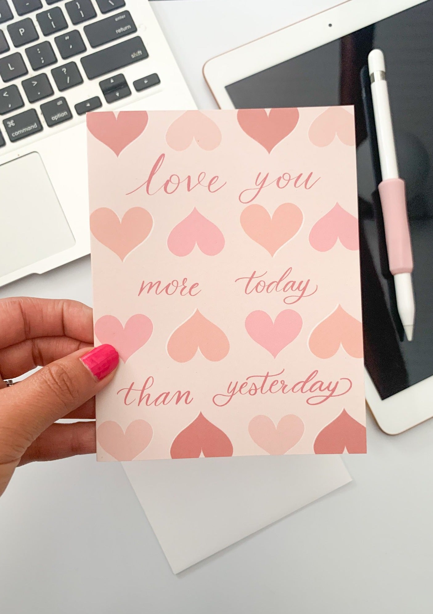 cute pink heart relationship card for loved one