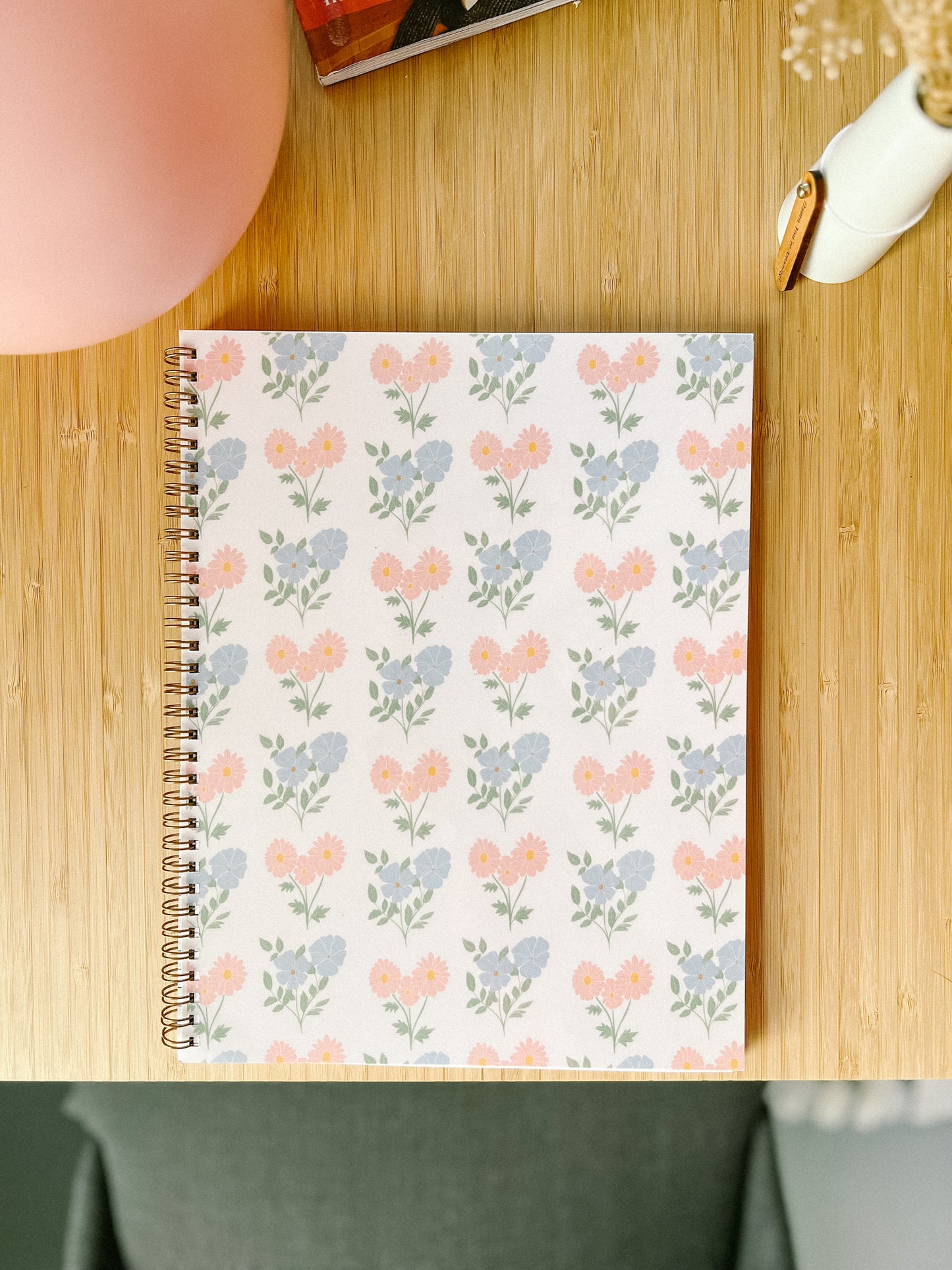Large Simple Floral Notebook