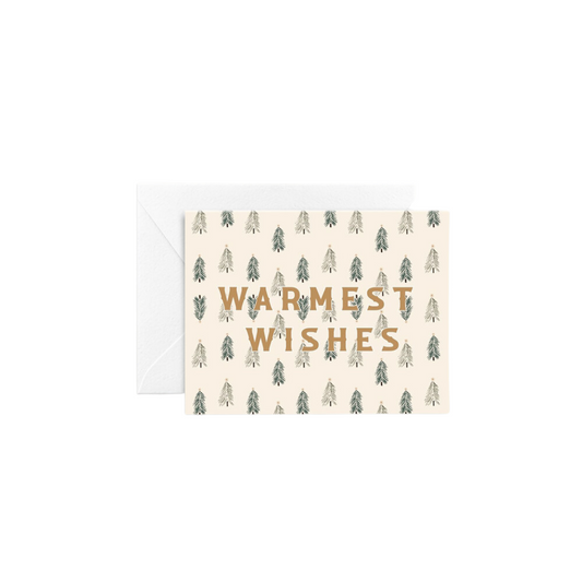 Warmest Wishes Cream Greeting Card