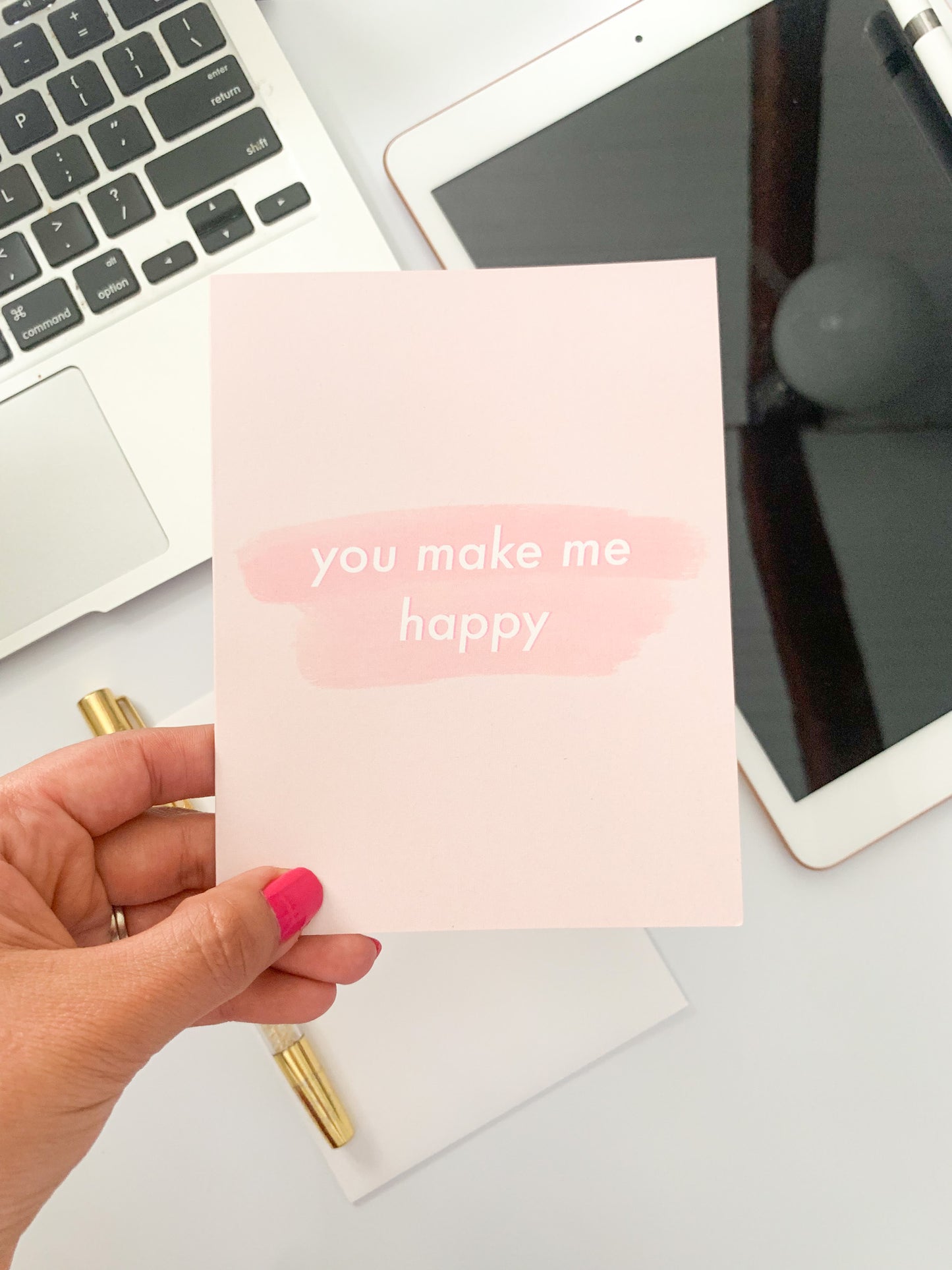 cute pink love card with sweet love phrase