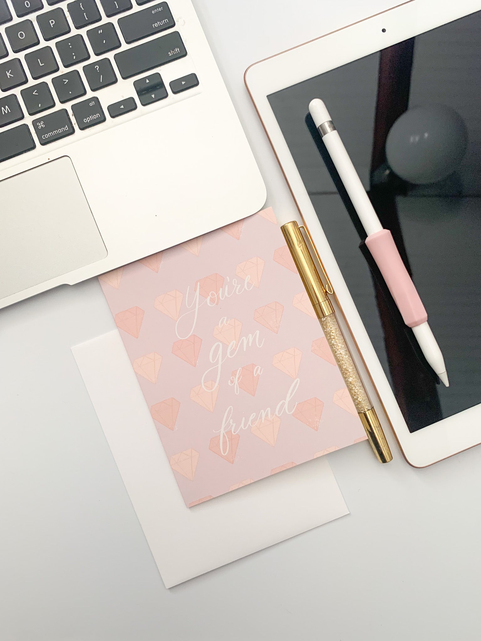 pretty and cute gem of a friend card