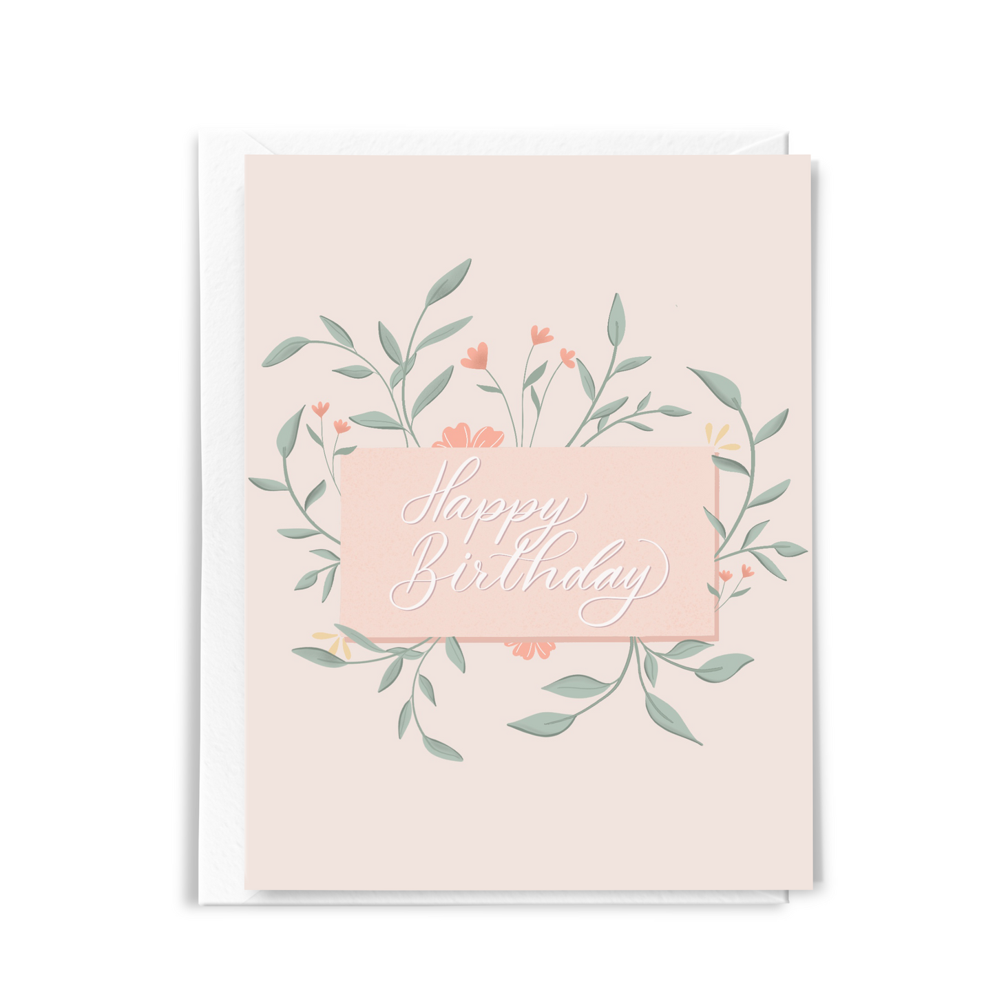 cute pink floral birthday card for friend