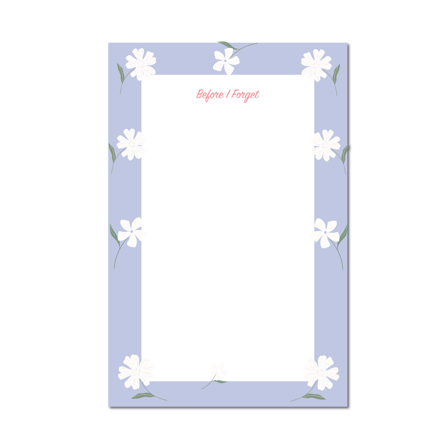 Blue Pretty Floral Notepad