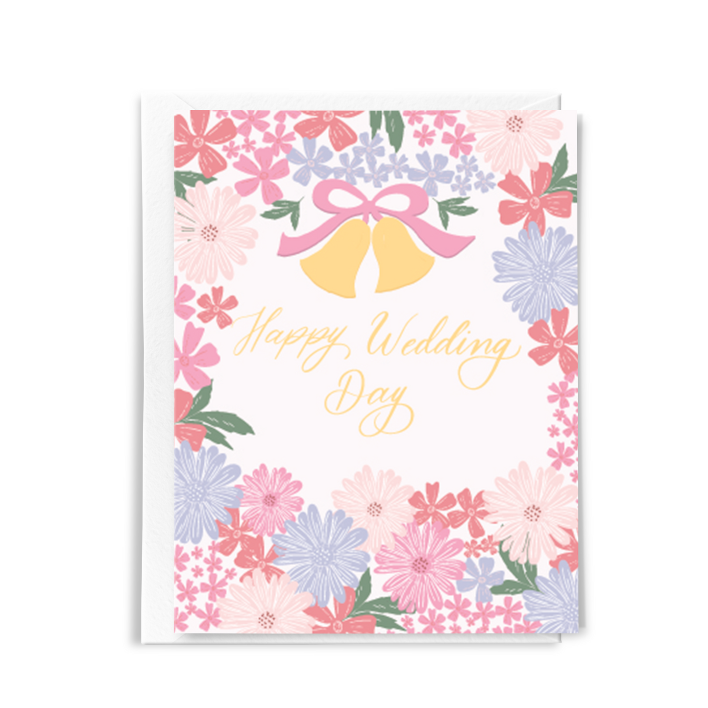 cute pink floral wedding card for friend wedding