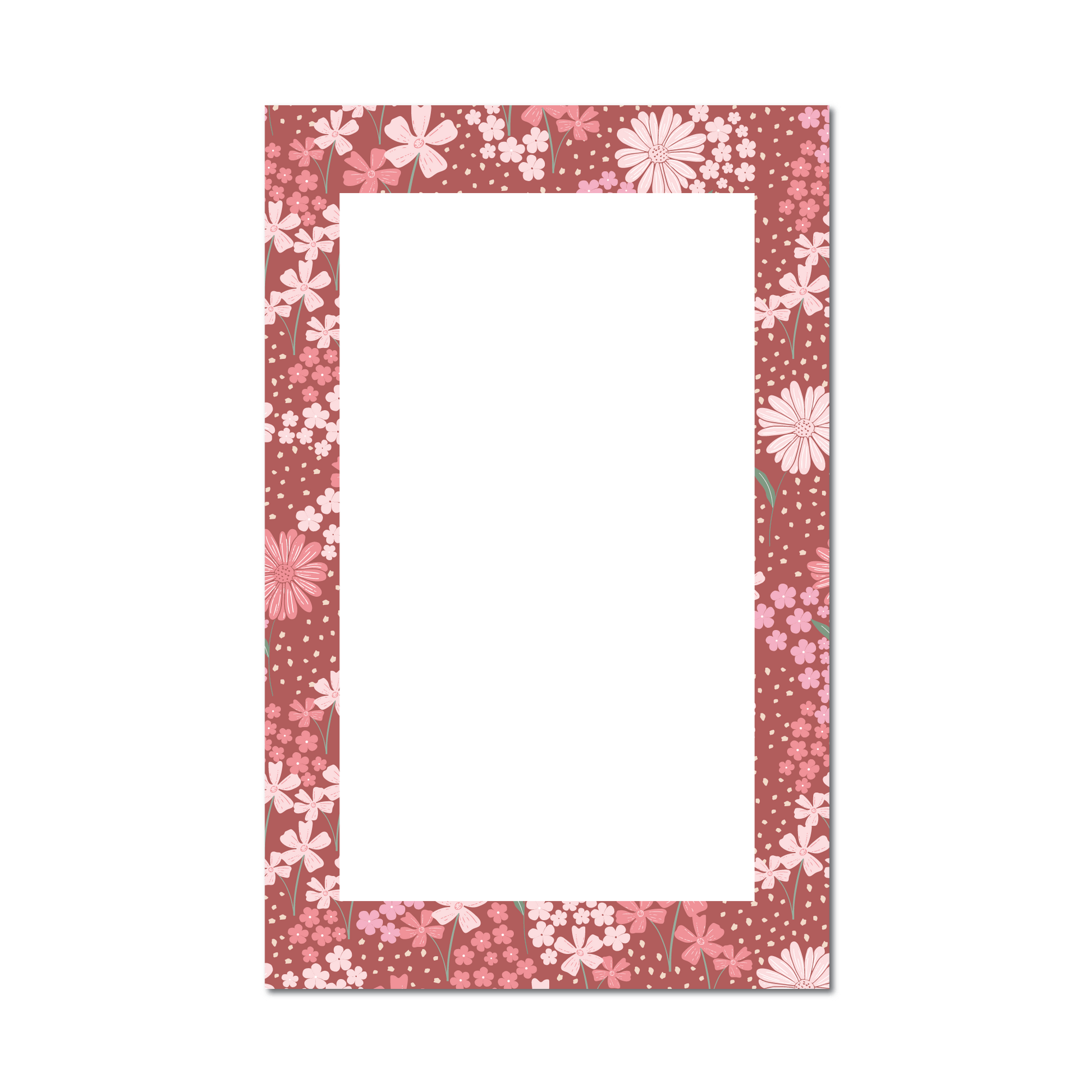 Pretty Large Floral Notepad Blank 