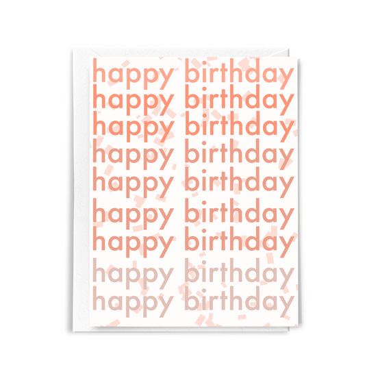 simple happy birthday card with repeating phrase