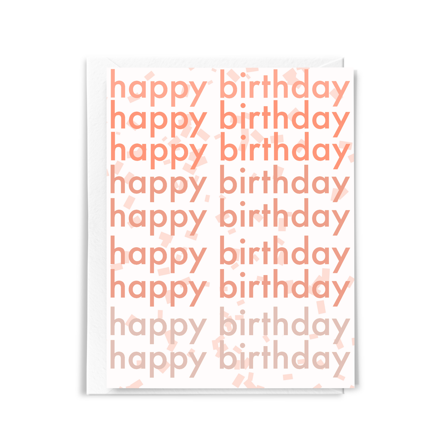 simple happy birthday card with repeating phrase