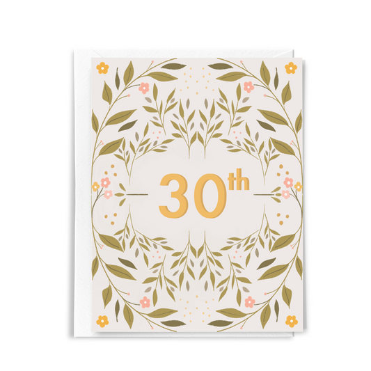 Sweet 30th Birthday Card With Flowers 