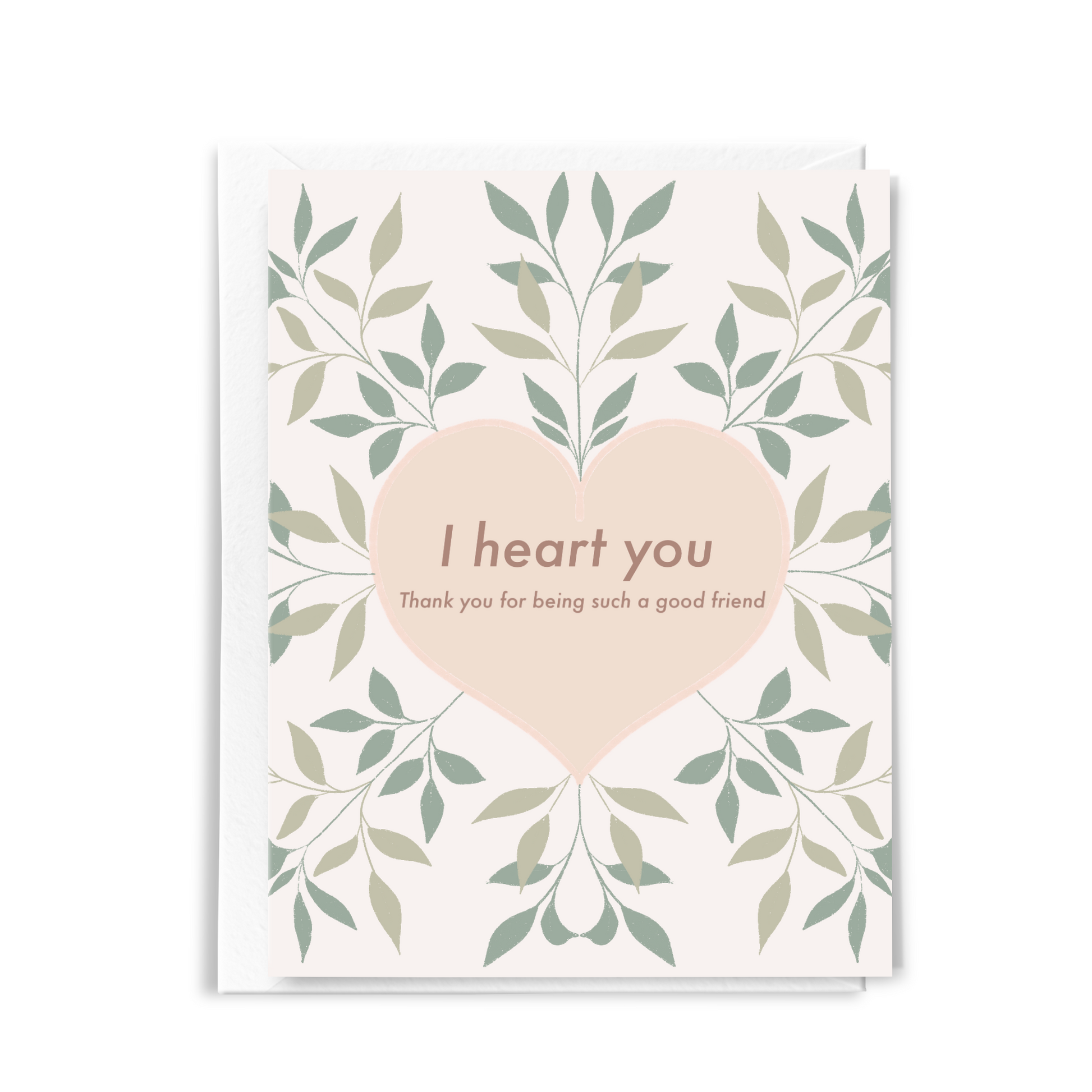 sweet friendship card with heart in center and floral border