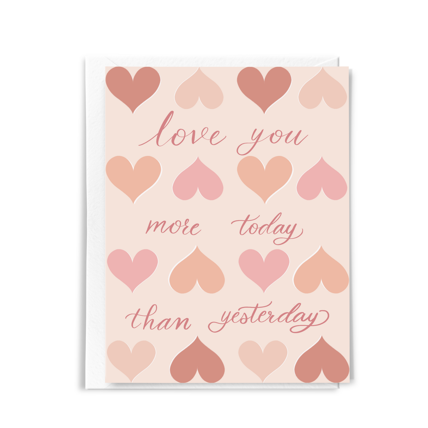 cute pink relationship card with hearts